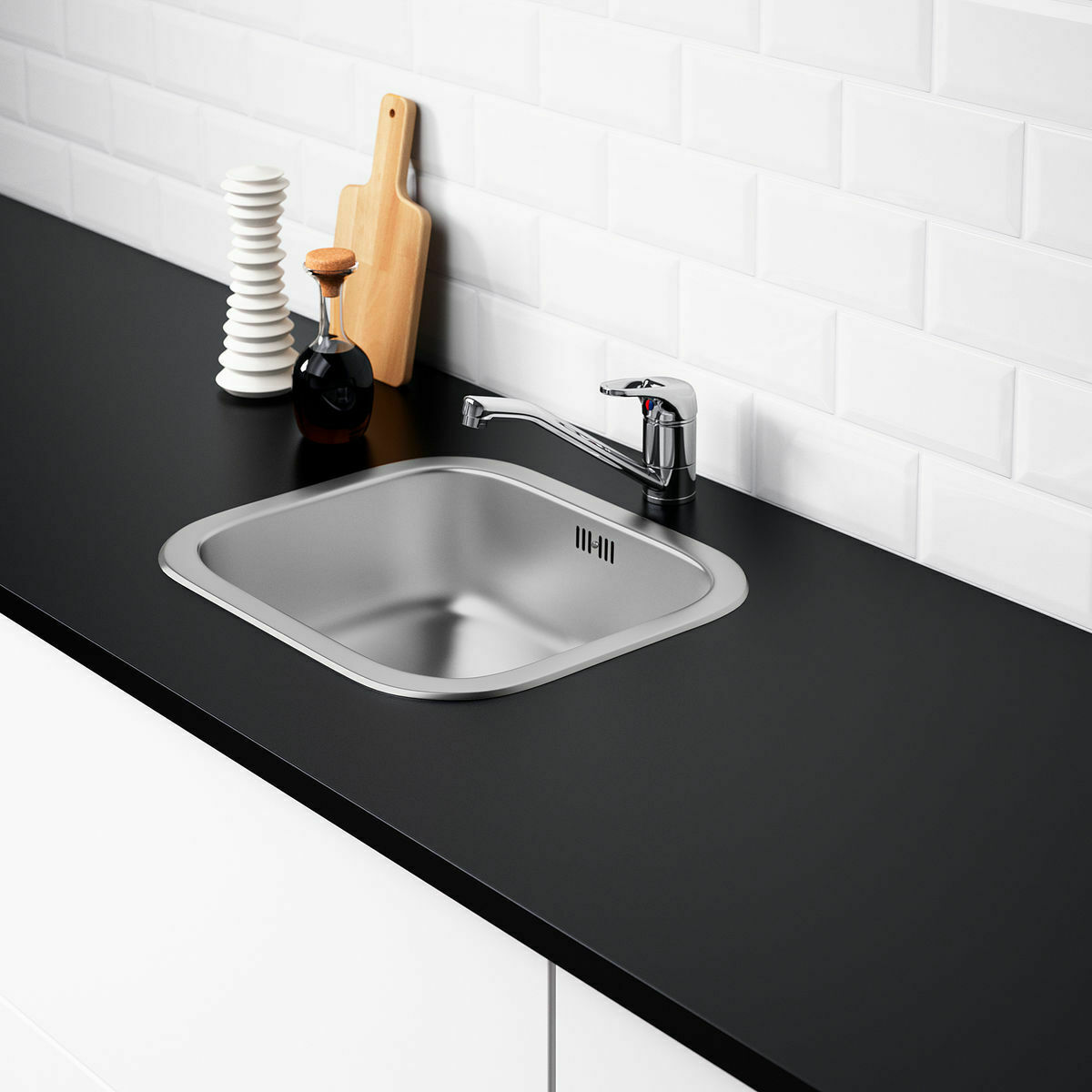 IKEA FYNDIG LILLVIKEN Single-bowl inset stainless steel sink Water trap ...