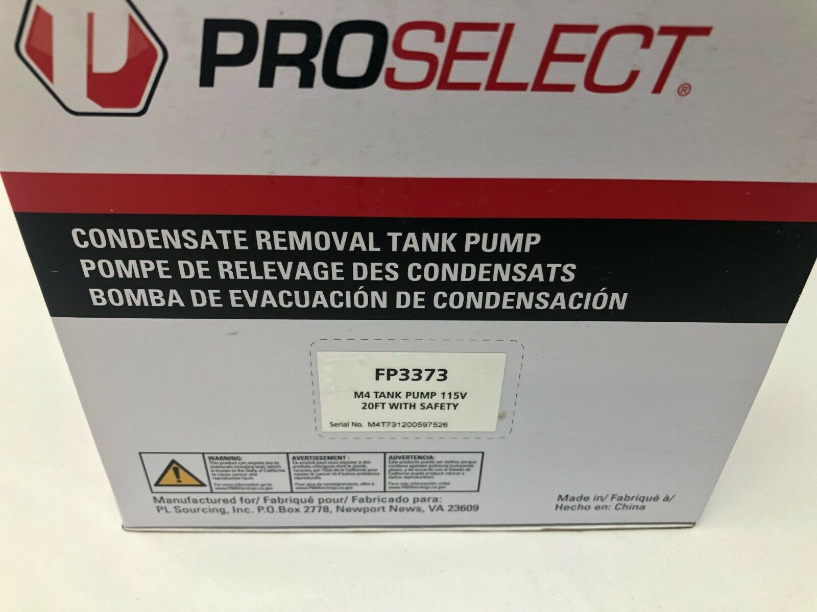 proselect condensate pump pscpv215ws red light